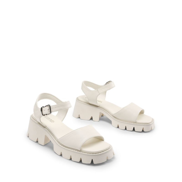  Platform Ankle Strap Chunky Heel Sandals  - BEIGE - 5